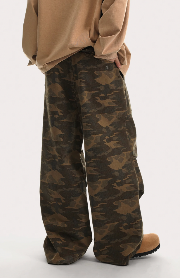 JHYQ Camouflage Pleated Paratrooper Work Pants