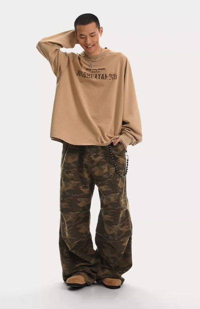 JHYQ Camouflage Pleated Paratrooper Work Pants