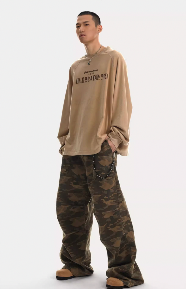 JHYQ Camouflage Pleated Paratrooper Work Pants