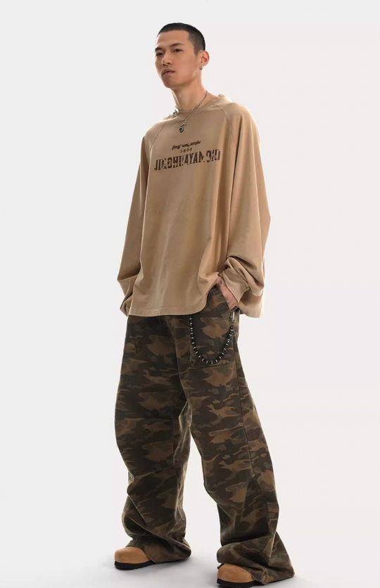 JHYQ Camouflage Pleated Paratrooper Work Pants