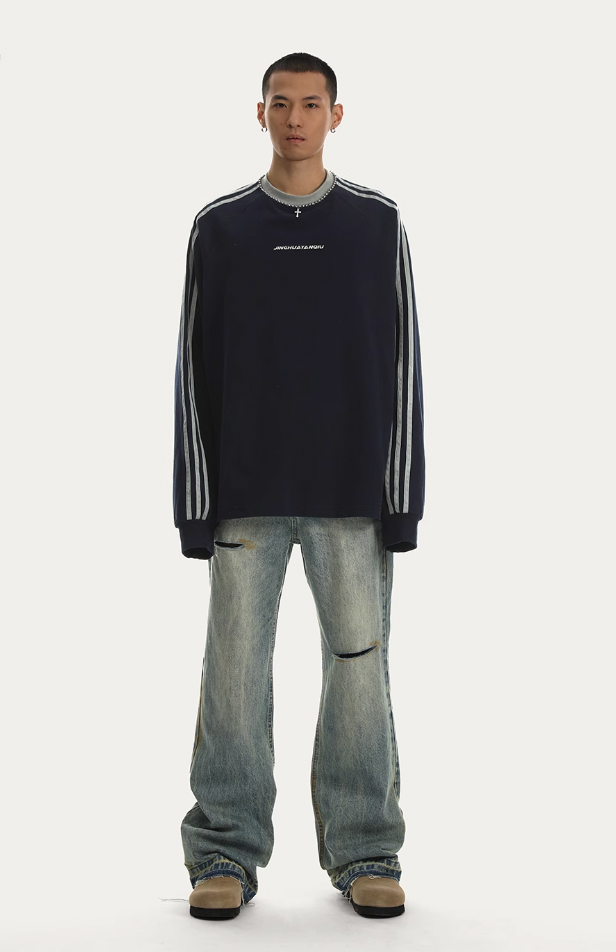 JHYQ Retro Micro Large Hole Denim Jeans