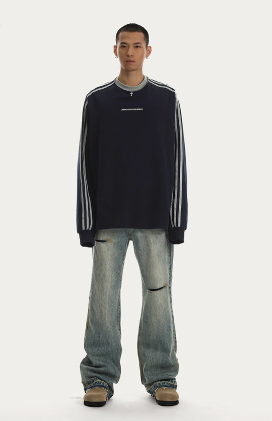 JHYQ Retro Micro Large Hole Denim Jeans