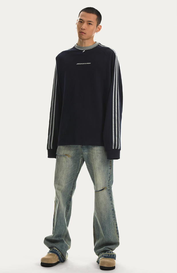 JHYQ Retro Micro Large Hole Denim Jeans