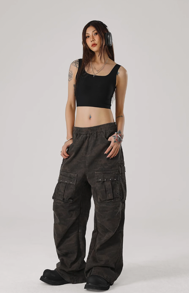 JHYQ Camouflage Multi Pocket Work Cargo Pants