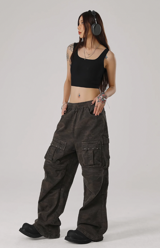 JHYQ Camouflage Multi Pocket Work Cargo Pants