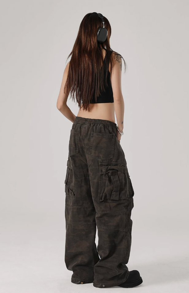 JHYQ Camouflage Multi Pocket Work Cargo Pants