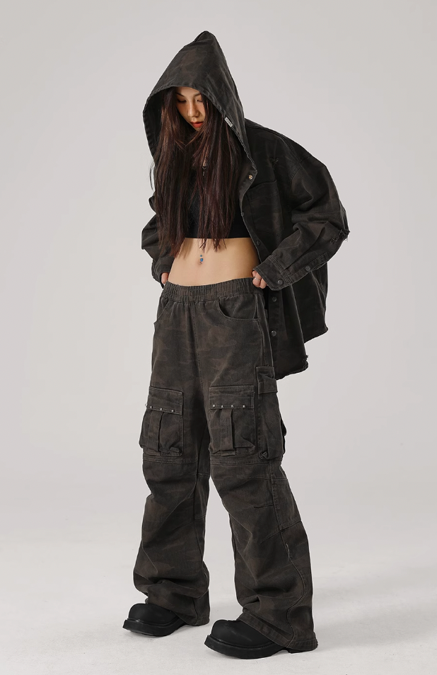 JHYQ Camouflage Multi Pocket Work Cargo Pants