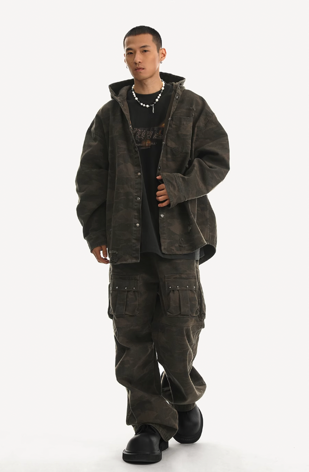 JHYQ Camouflage Multi Pocket Work Cargo Pants