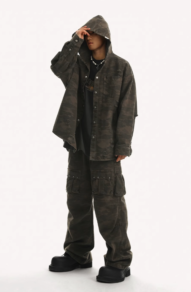 JHYQ Camouflage Multi Pocket Work Cargo Pants