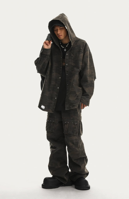 JHYQ Camouflage Multi Pocket Work Cargo Pants