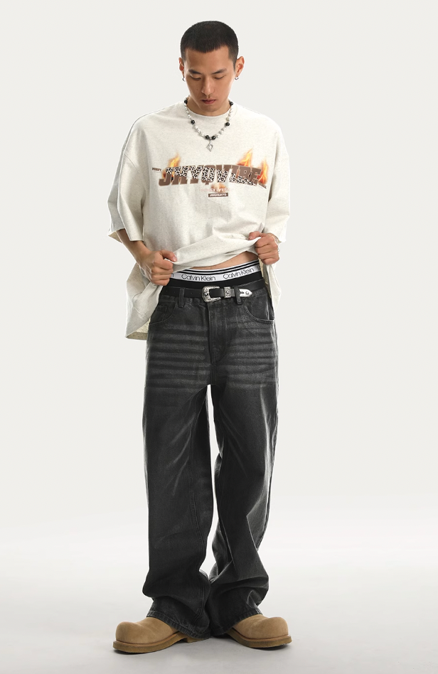 JHYQ Brush Wax Denim Jeans