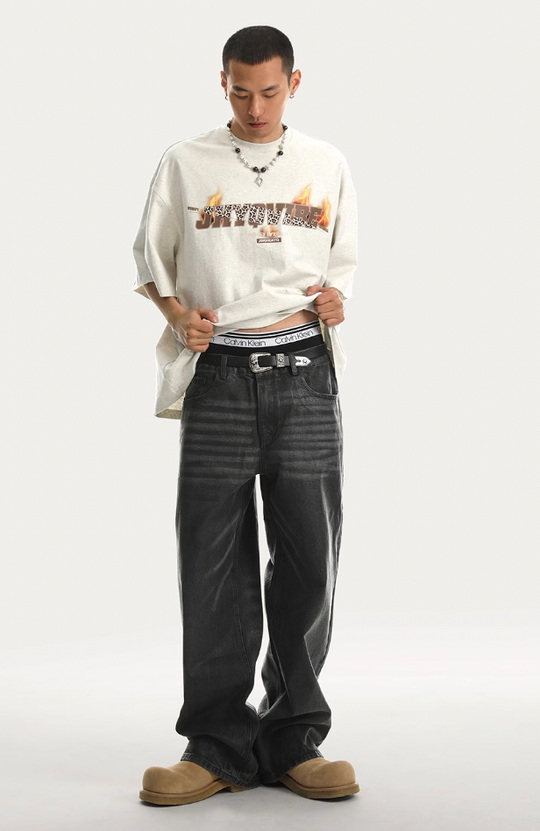 JHYQ Brush Wax Denim Jeans