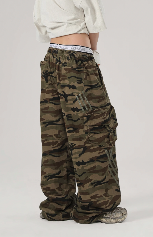 JHYQ Striped Camouflage Work Cargo Pants