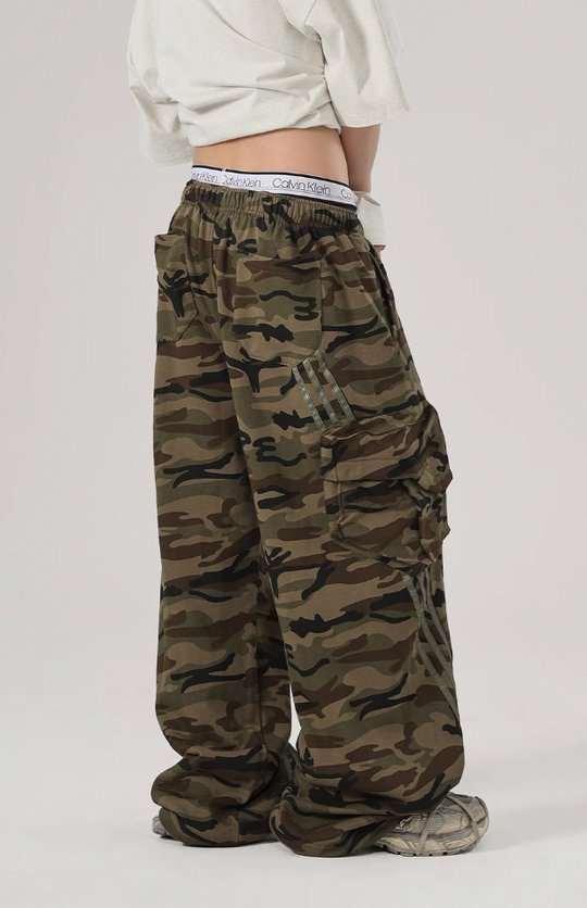 JHYQ Striped Camouflage Work Cargo Pants