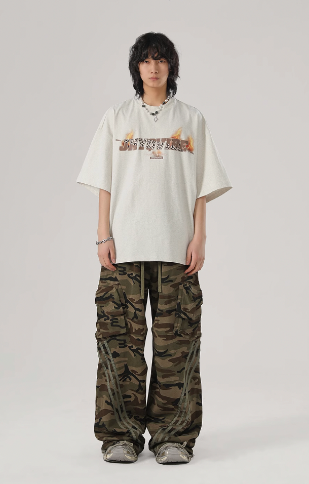 JHYQ Striped Camouflage Work Cargo Pants