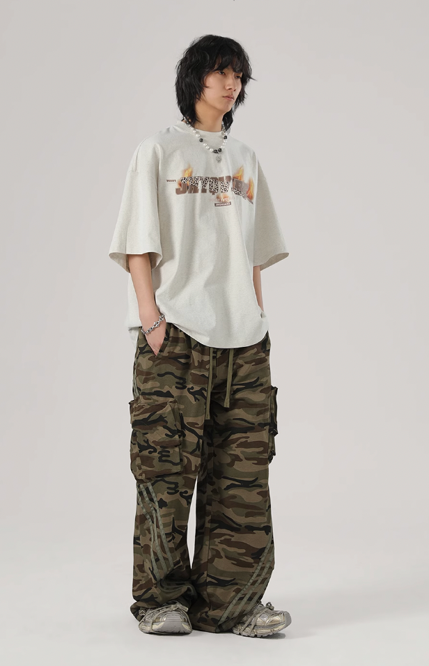 JHYQ Striped Camouflage Work Cargo Pants