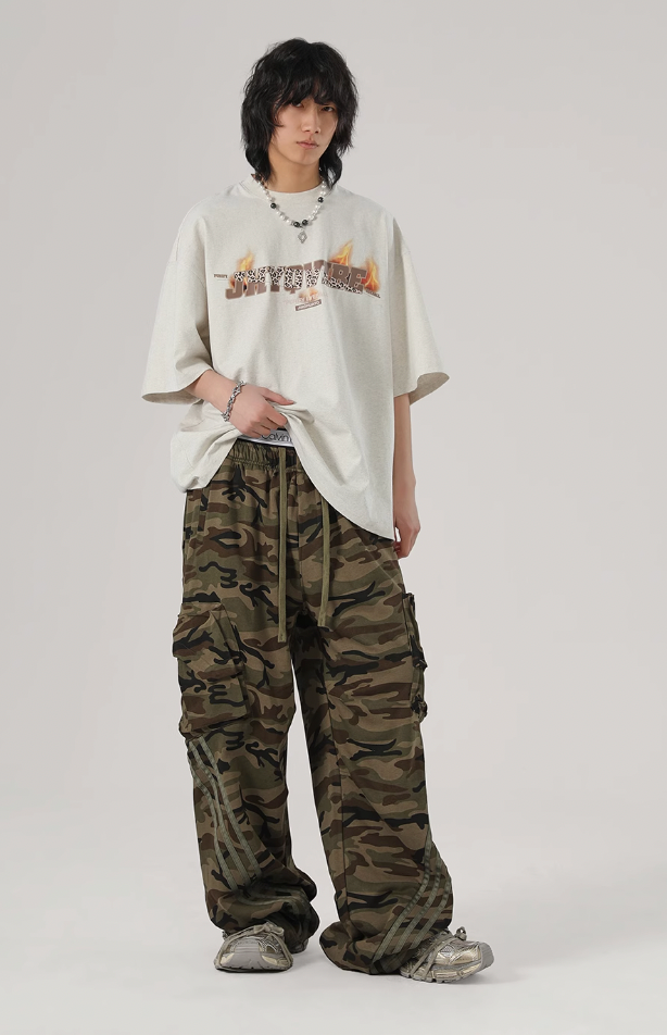 JHYQ Striped Camouflage Work Cargo Pants