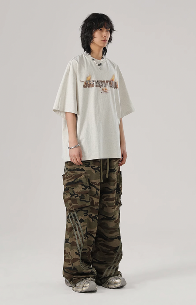 JHYQ Striped Camouflage Work Cargo Pants