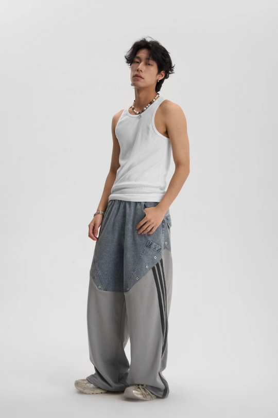 JHYQ Striped Denim Sports Pants