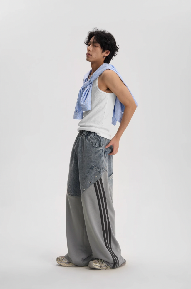 JHYQ Striped Denim Sports Pants