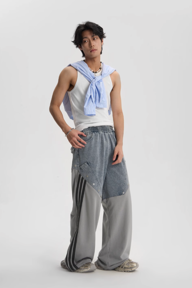 JHYQ Striped Denim Sports Pants