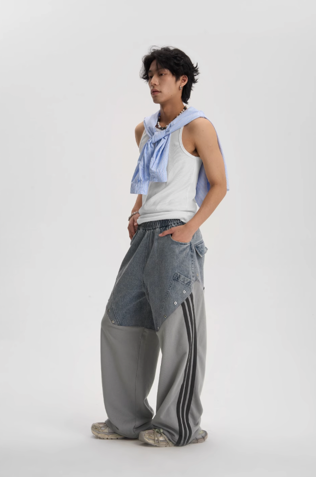 JHYQ Striped Denim Sports Pants