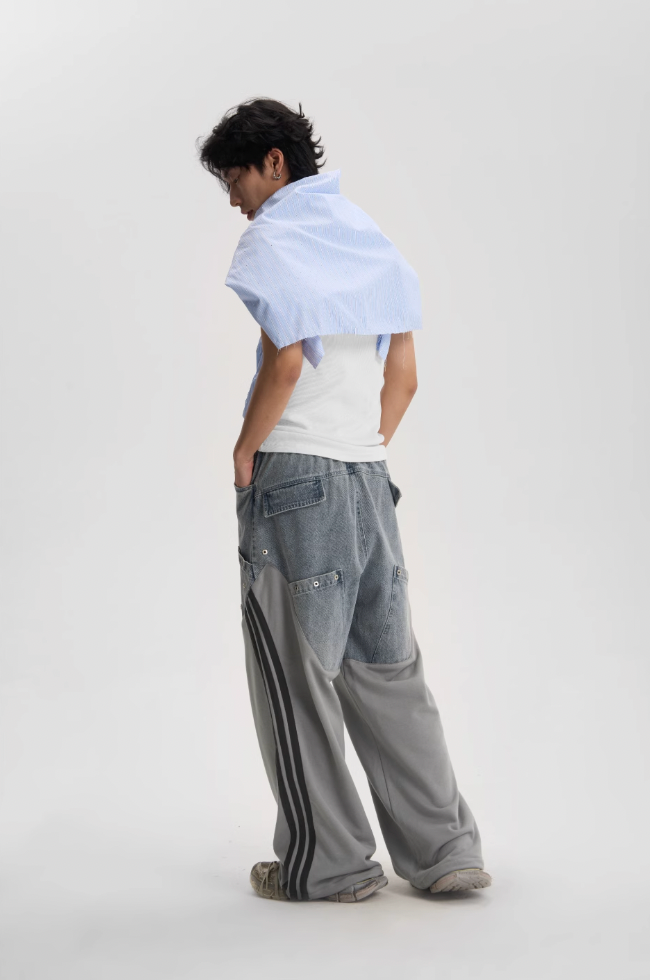 JHYQ Striped Denim Sports Pants