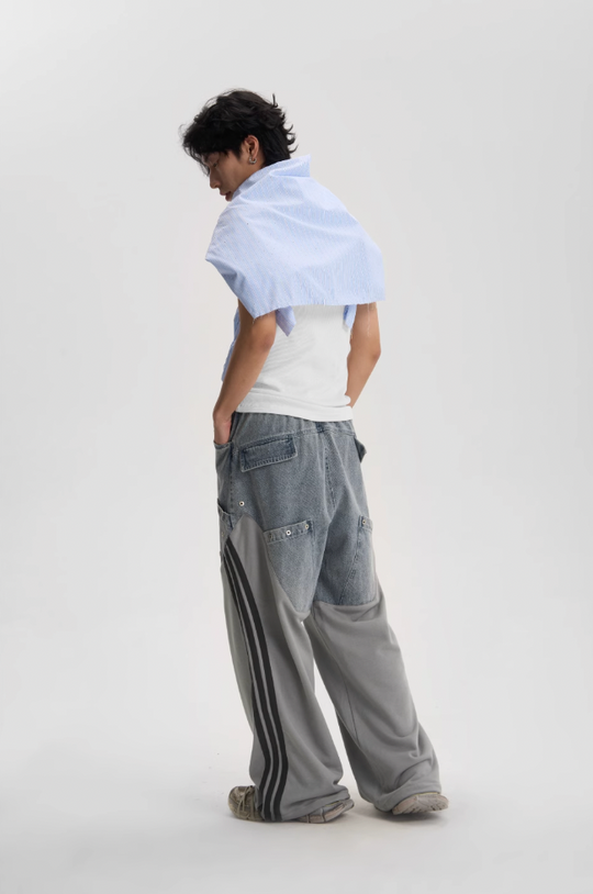JHYQ Striped Denim Sports Pants