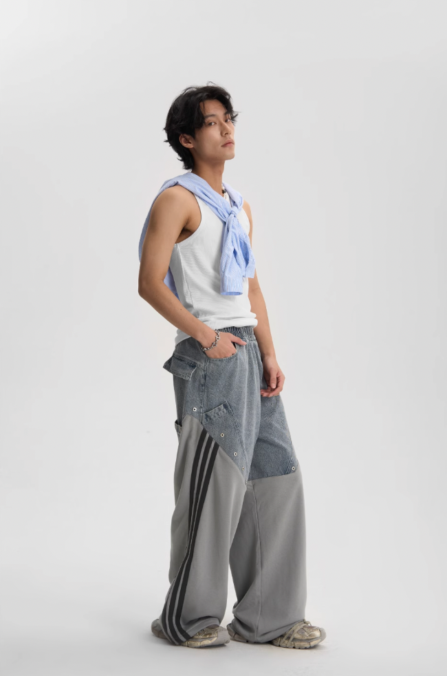 JHYQ Striped Denim Sports Pants