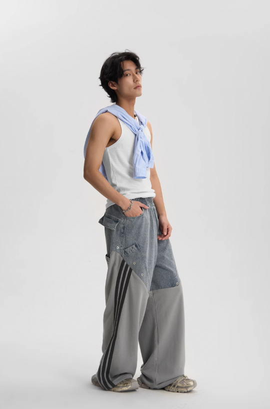 JHYQ Striped Denim Sports Pants