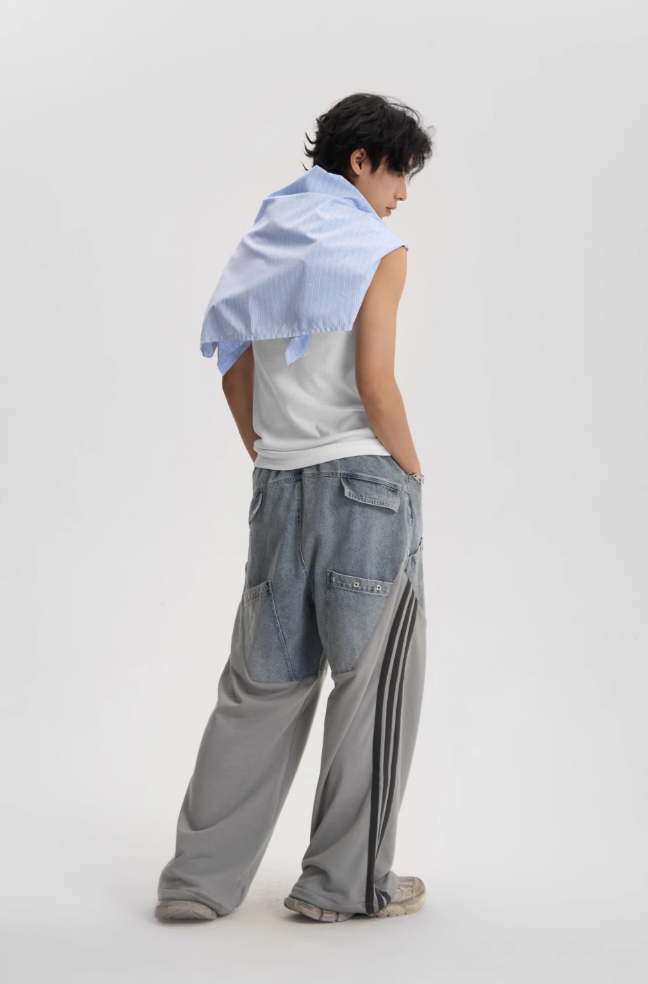 JHYQ Striped Denim Sports Pants