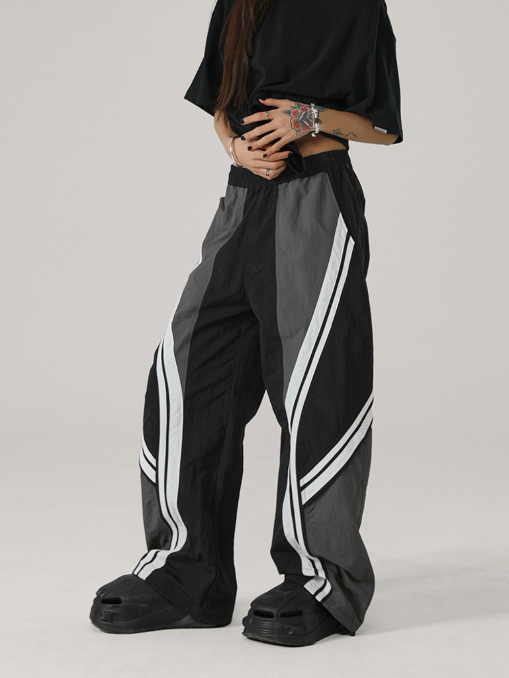 JHYQ 3 Color Striped Paratrooper Sports Pants