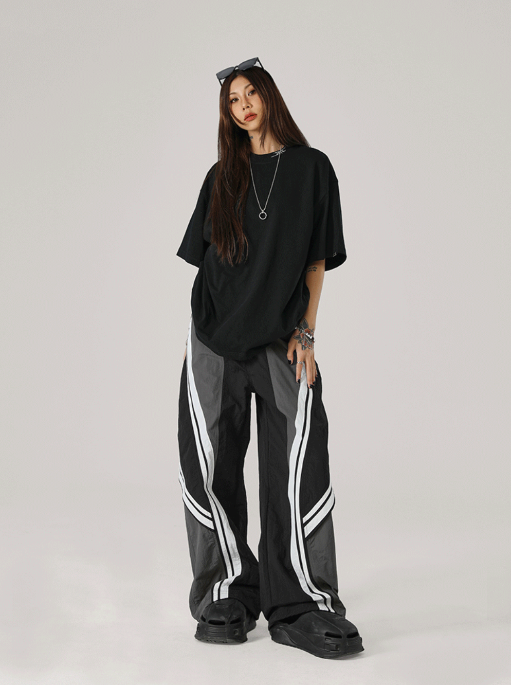 JHYQ 3 Color Striped Paratrooper Sports Pants