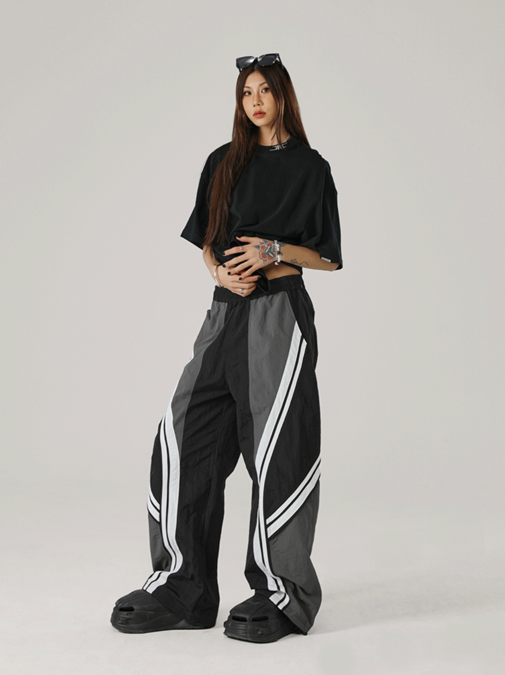 JHYQ 3 Color Striped Paratrooper Sports Pants