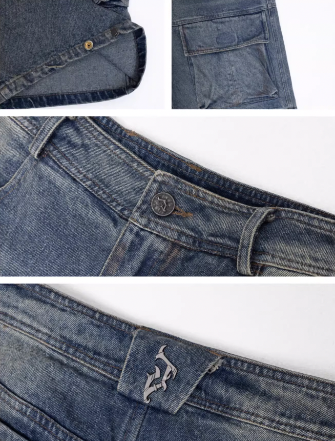 JHYQ Multi Pocket Work Denim Jeans