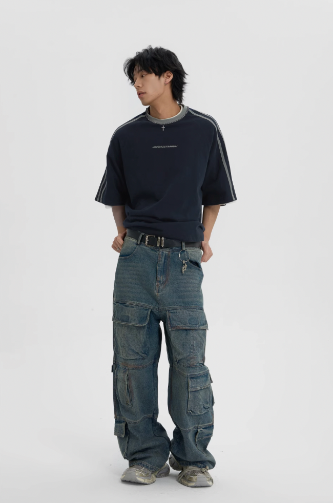 JHYQ Multi Pocket Work Denim Jeans