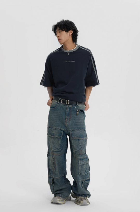 JHYQ Multi Pocket Work Denim Jeans