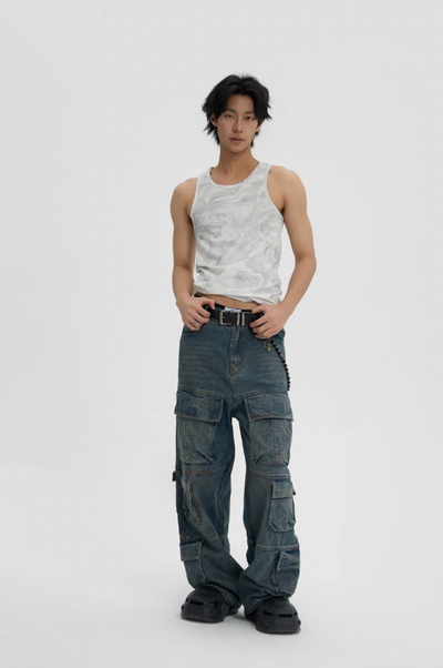 JHYQ Multi Pocket Work Denim Jeans