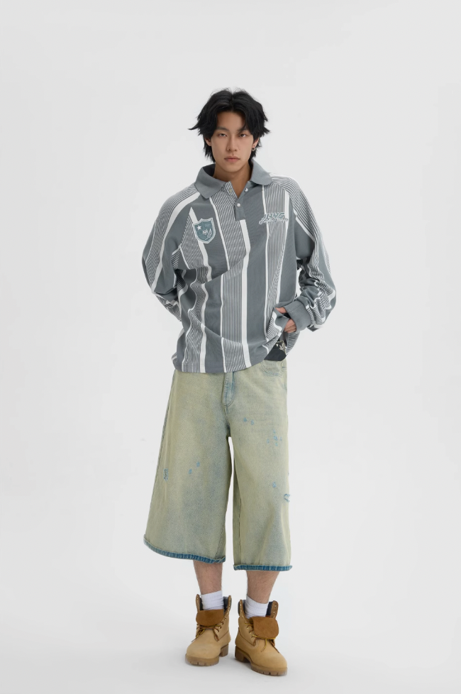 JHYQ Washed Do Old Hole Denim Shorts