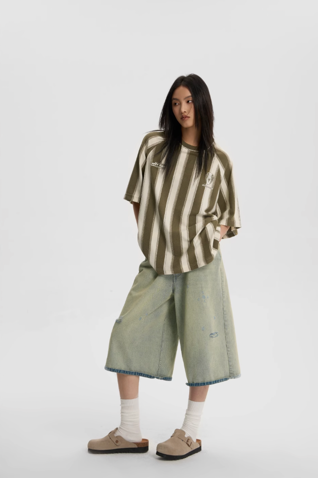 JHYQ Washed Do Old Hole Denim Shorts