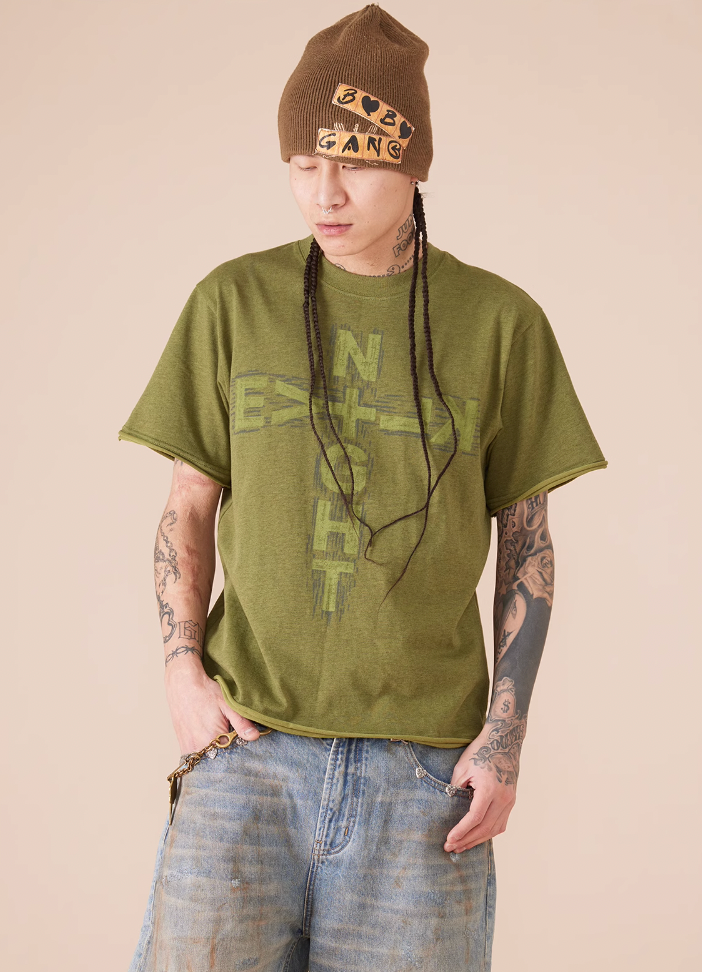 EVILKNIGHT(EK) Cross Logo Cut Off Tee