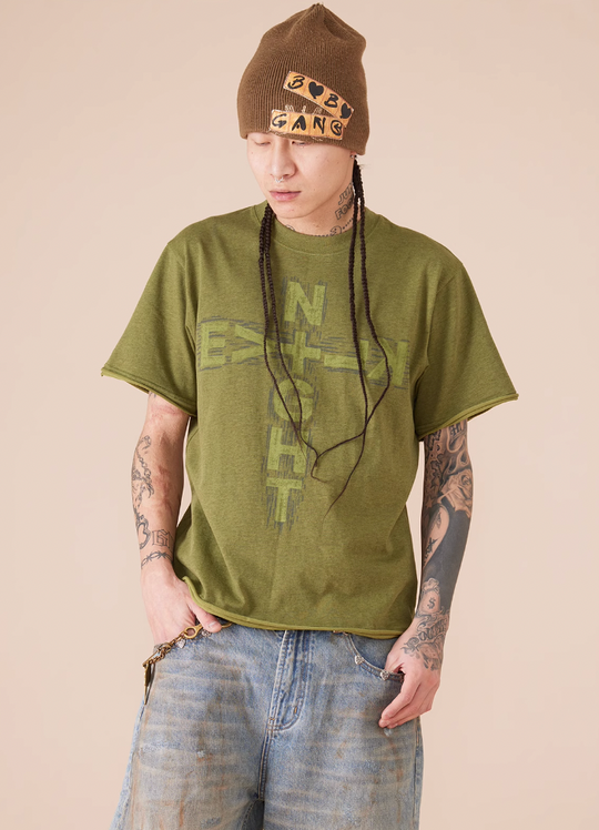 EVILKNIGHT(EK) Cross Logo Cut Off Tee