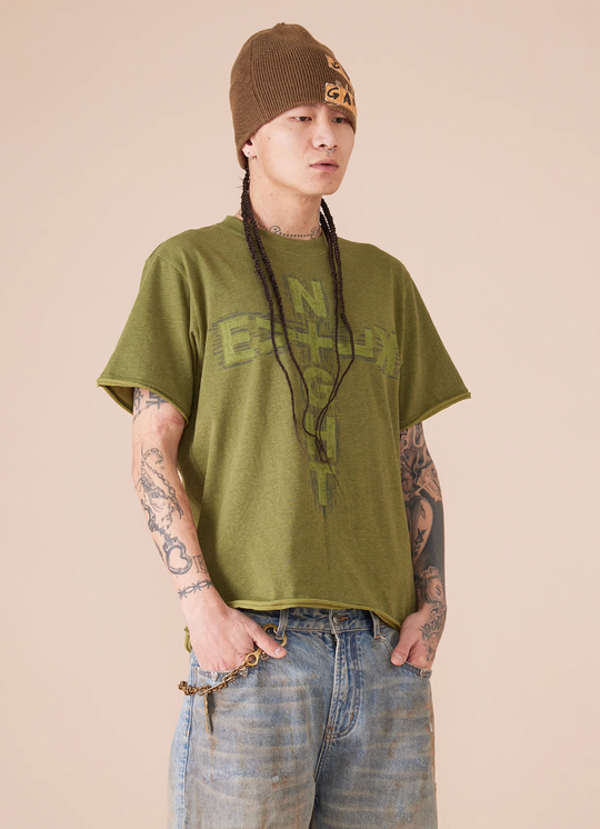 EVILKNIGHT(EK) Cross Logo Cut Off Tee