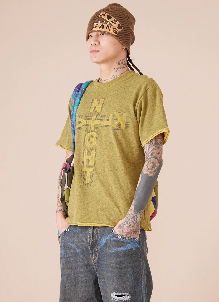 EVILKNIGHT(EK) Cross Logo Cut Off Tee