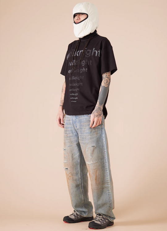 EVILKNIGHT(EK) Slogan Printed Tee