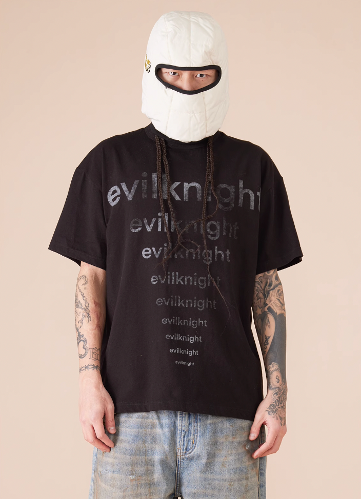 EVILKNIGHT(EK) Slogan Printed Tee