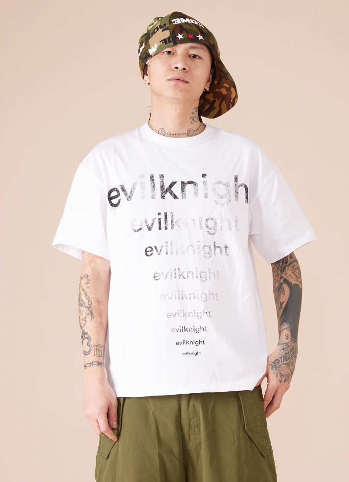 EVILKNIGHT(EK) Slogan Printed Tee