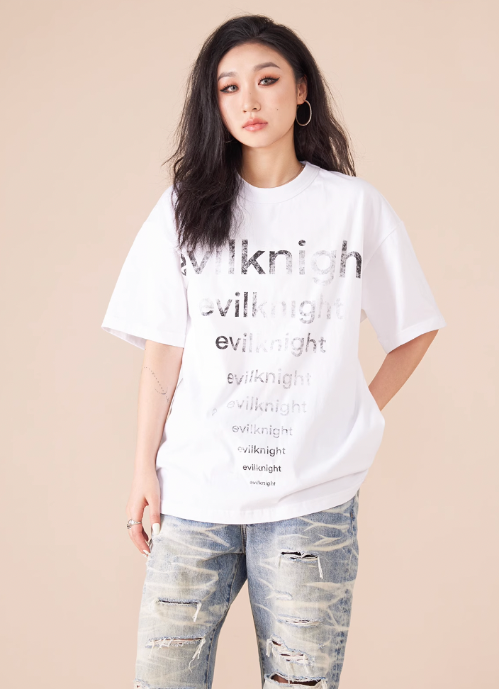 EVILKNIGHT(EK) Slogan Printed Tee
