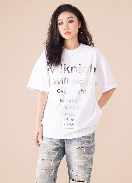 EVILKNIGHT(EK) Slogan Printed Tee