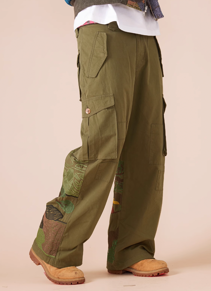 EVILKNIGHT(EK) Knight Heavy Embroidery Craft Pockets Work Cargo Pants